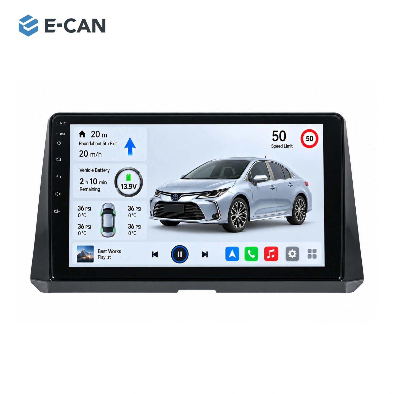10-inch · 2019 matched fascia for Toyota Corolla 2019