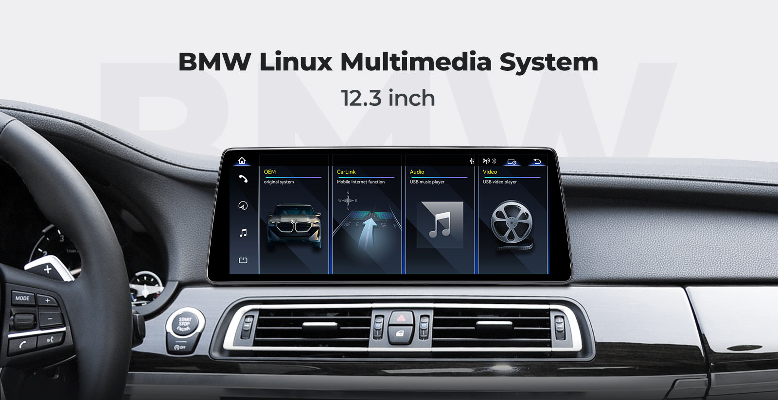 Car Stereo Head Unit Linux Touch Screen 14.9" 2009-2015 BMW 7 Series F01 F02 | EC-L1