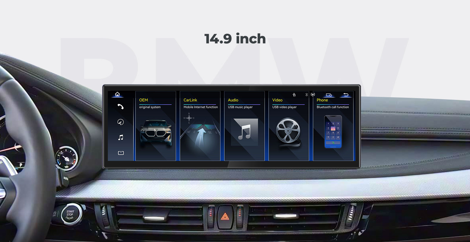 Car Head Unit 2013-2019 BMW X5 X6 F15 F16 Linux Screen 10.25″ 12.3" Apple CarPlay Navigation | EC-L1