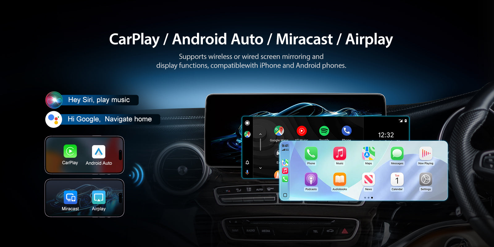 For Mercedes Benz V Class W447 2014-2021 Wireless CarPlay/Android Auto Linux Touch Screen Multimedia | EC-L1