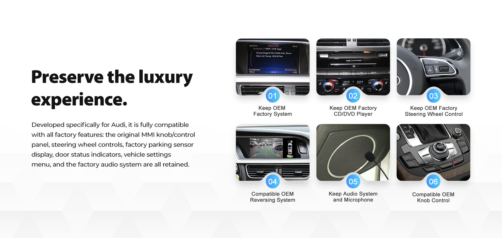 For Audi A1 2012-2018 Linux Car Audio Head Unit Wireless CarPlay/Android Auto Bluetooth | EC-L1