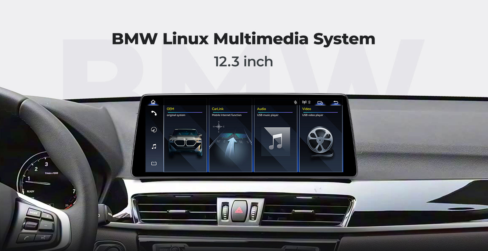 For BMW X1 X2 F48 F49 2015-2020 Linux Screen Apple CarPlay 10.25" 12.3" Multimedia Player | EC-L1