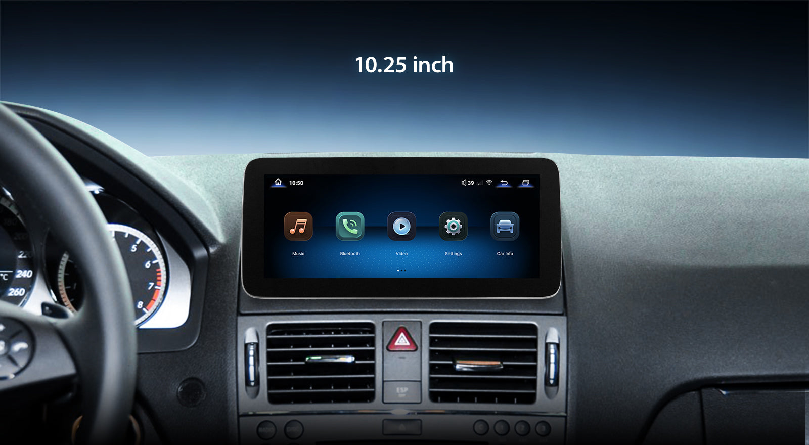 For Mercedes Benz C Class W204 2008-2010 Wireless CarPlay/Android Auto Linux Touch Screen Multimedia | EC-L1