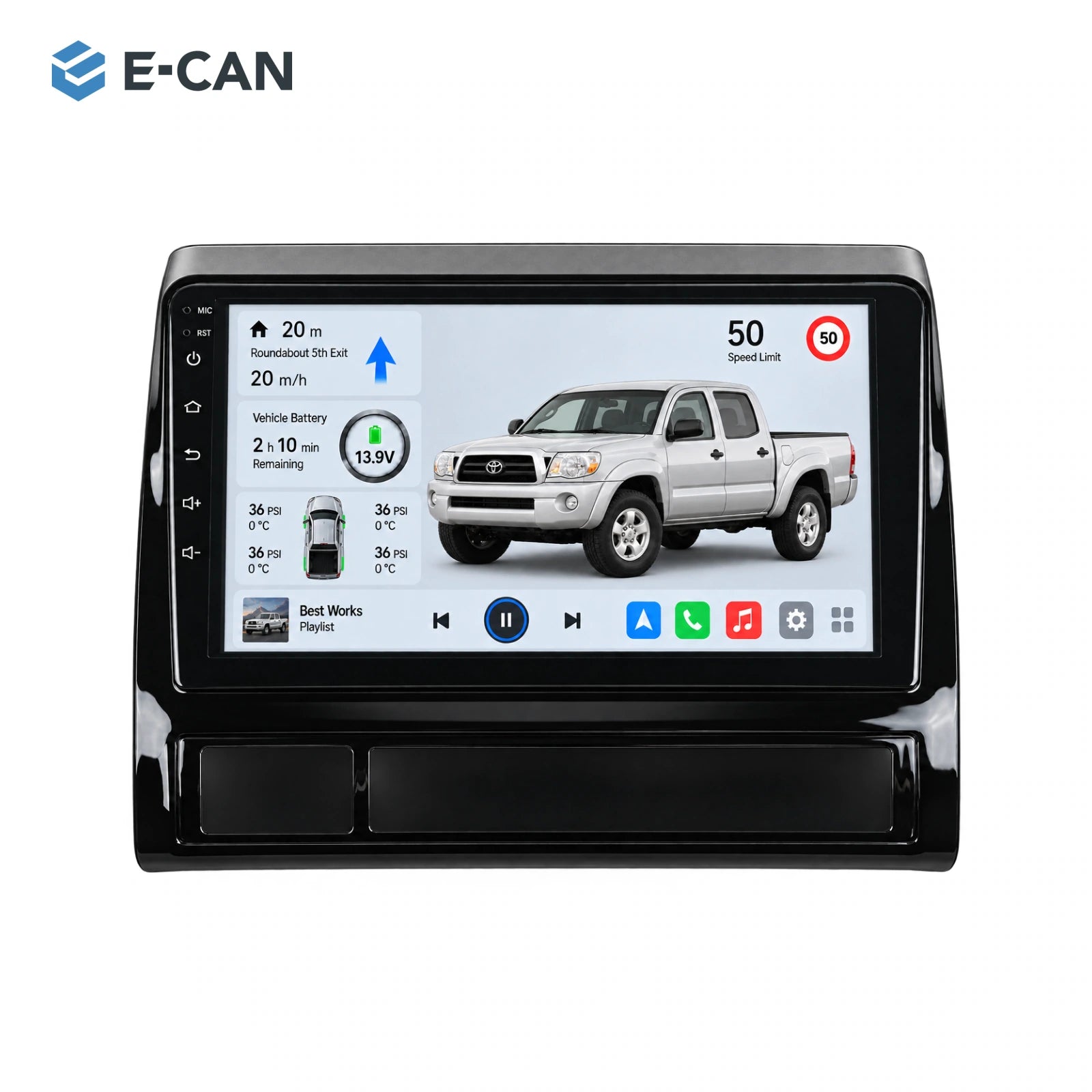 9-inch · 2005–2013 matched fascia for Toyota Tacoma 2005–2013