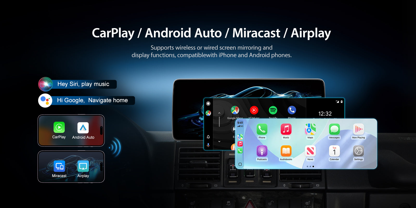 For Mercedes Benz G Class W461 2007-2011 Wireless CarPlay/Android Auto Linux Touch Screen Multimedia | EC-L1