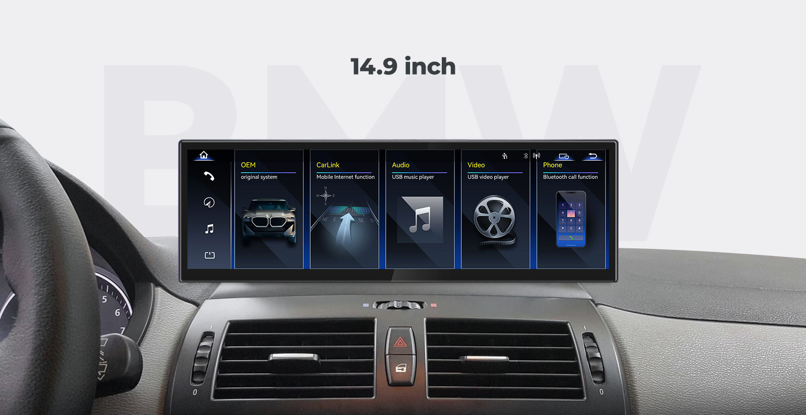 Car Head Unit 2004-2010 BMW X3 E83 Linux Screen 10.25″ 12.3" Apple CarPlay Navigation | EC-L1