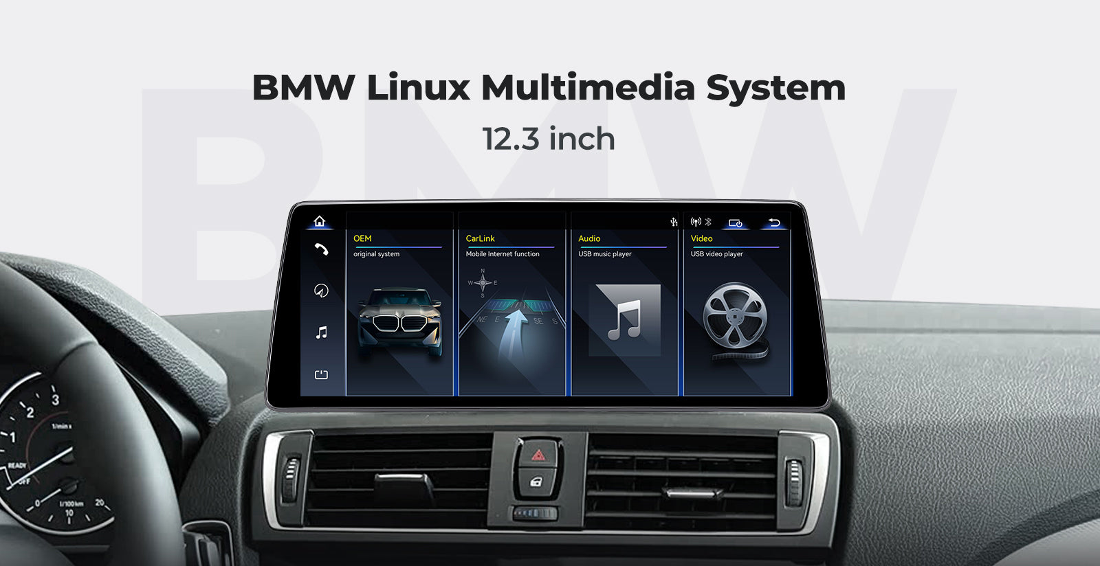 For BMW 2 Series Touring F45 2014-2020 Linux Screen Apple CarPlay 10.25" 12.3" Multimedia Player | EC-L1