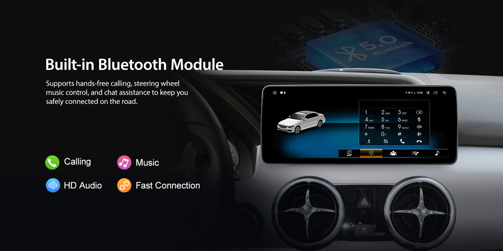 For Mercedes Benz GLK Class X204 2008-2012 Wireless CarPlay/Android Auto Linux Touch Screen Multimedia | EC-L1