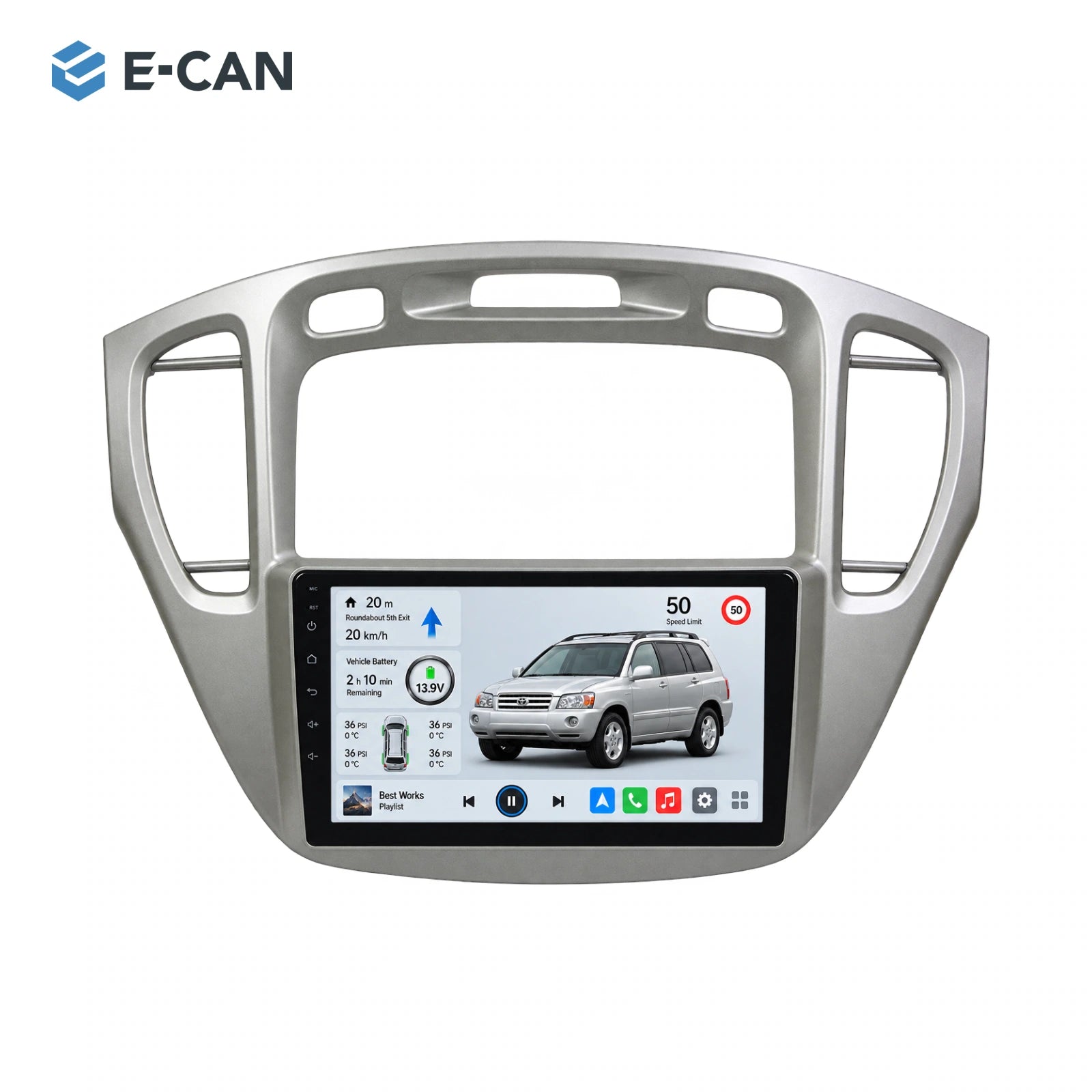 9-inch · 2002–2007 matched fascia for Toyota Highlander 2002–2007