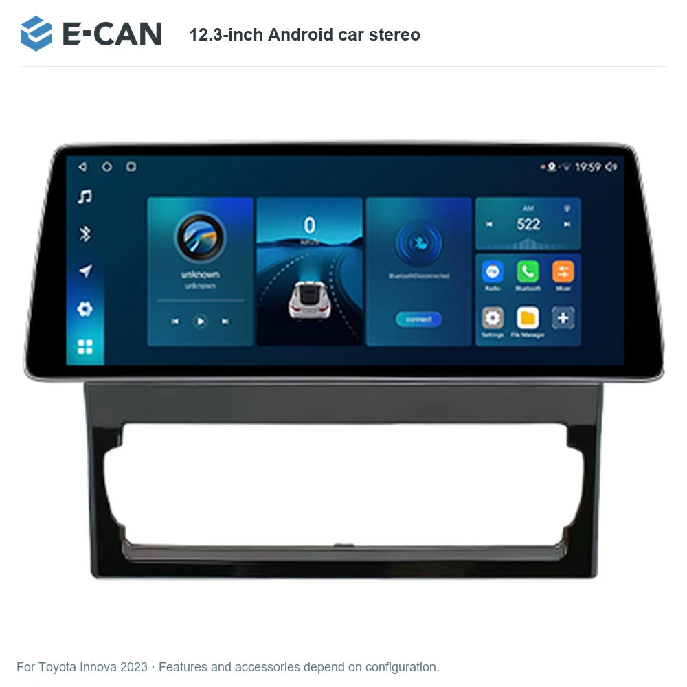 E-CAN 12.3-inch Android car stereo for Toyota Innova 2023