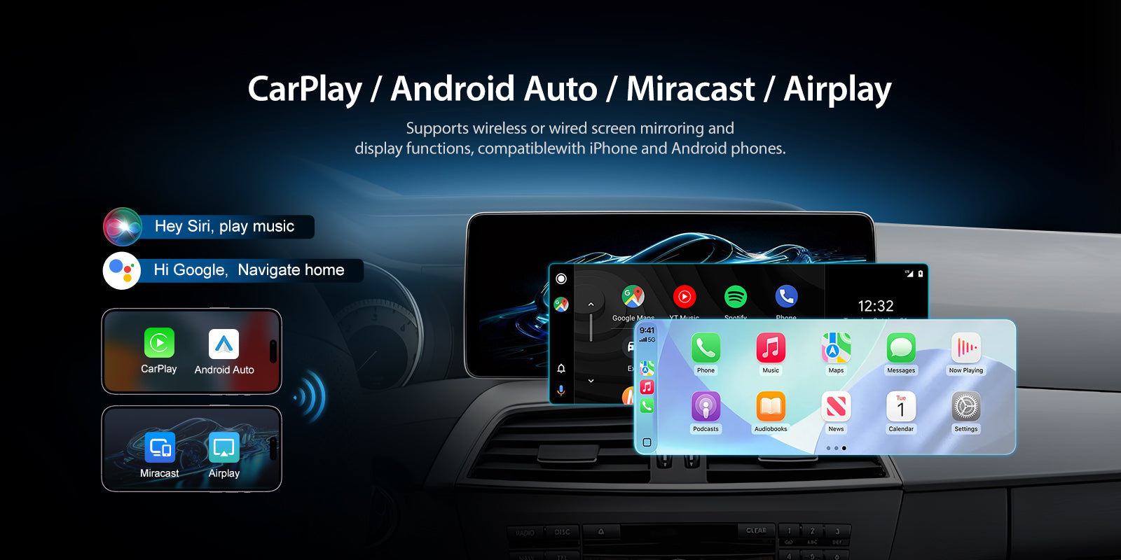 For Mercedes Benz C Class W204 S204 2011-2013 Wireless CarPlay/Android Auto Linux Touch Screen Multimedia | EC-L1