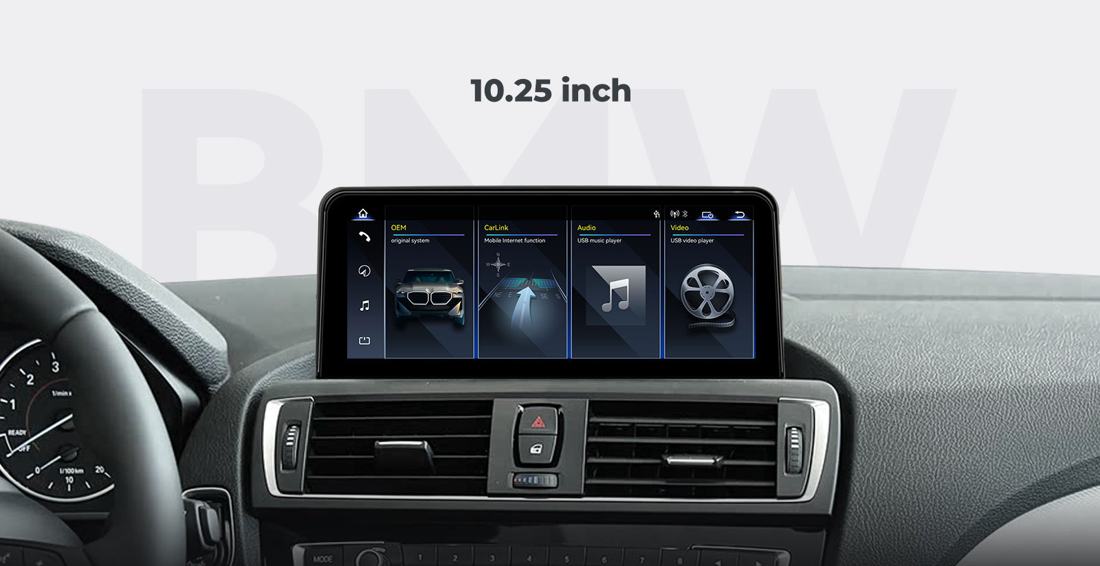 Car Stereo 14.9" 2014-2020 BMW 2 Series Touring F45 Linux Screen Head Unit Apple CarPlay | EC-L1