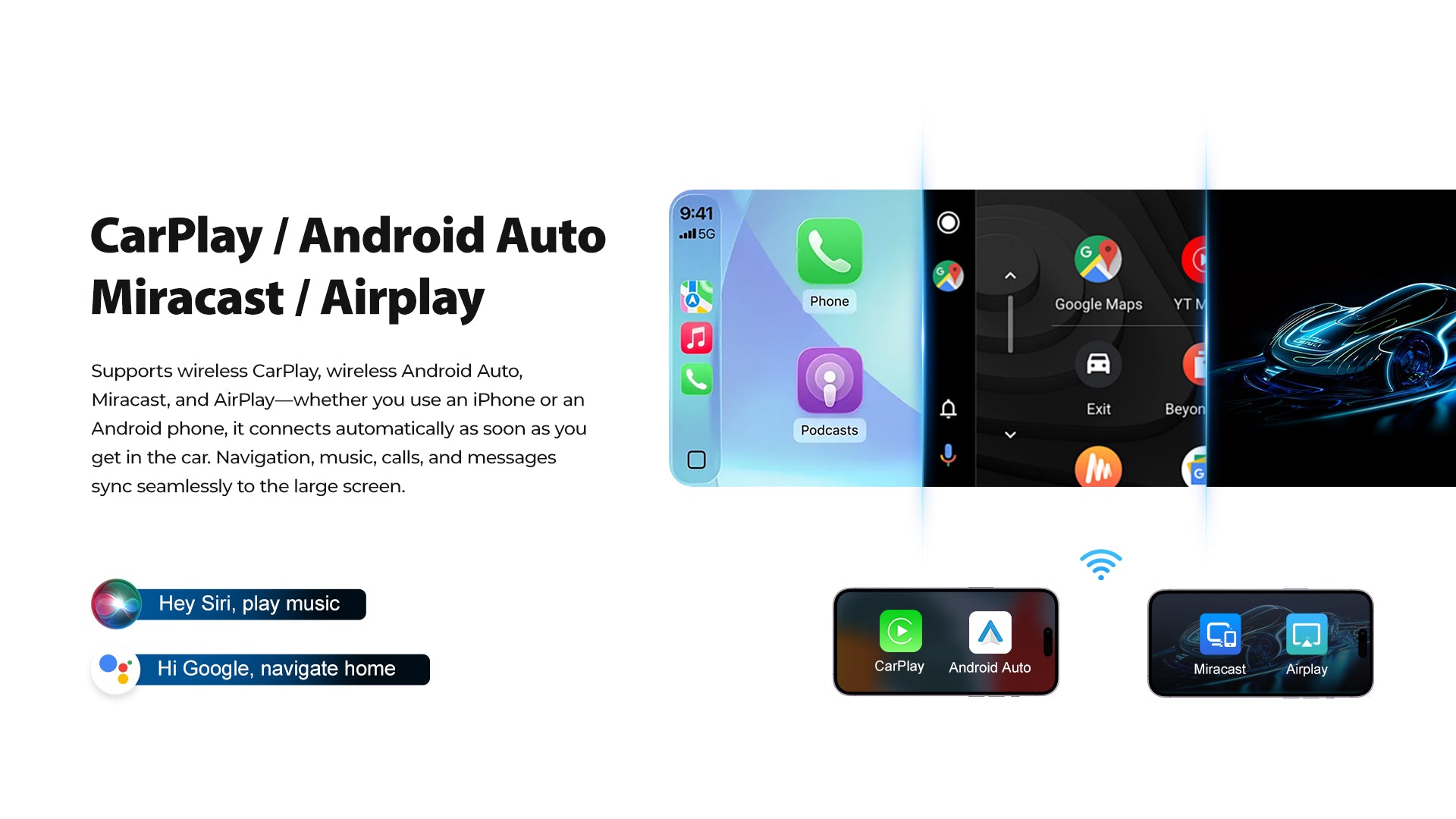 For Audi A4 RS4 B8 B9 2008-2016 12.3" Linux Car Audio Head Unit Wireless CarPlay/Android Auto Bluetooth | EC-L1