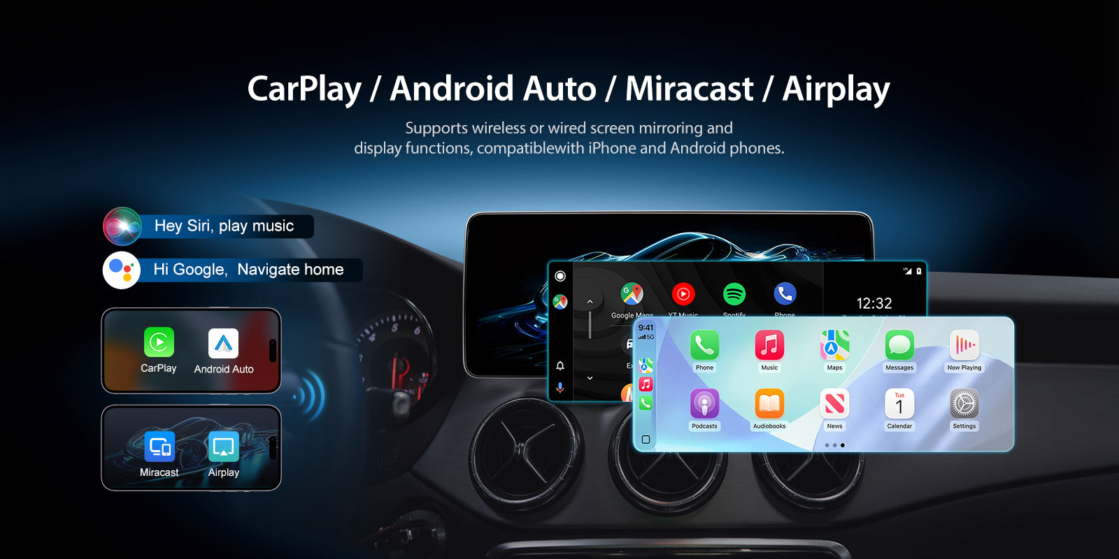 For Mercedes Benz GLA CLA A W176 X156 C117 2014-2019 Wireless CarPlay/Android Auto Linux Touch Screen Multimedia | EC-L1