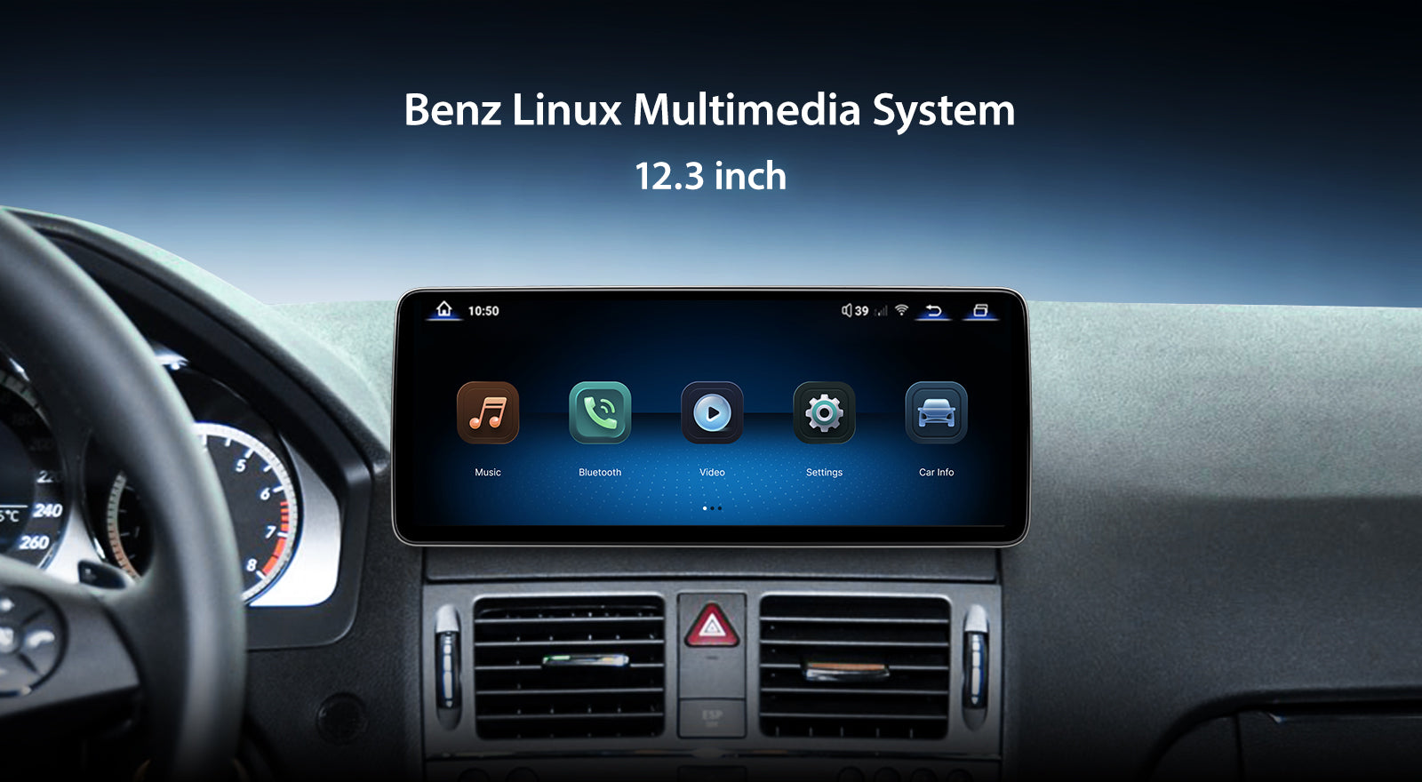 For Mercedes Benz C Class W204 2008-2010 Wireless CarPlay/Android Auto Linux Touch Screen Multimedia | EC-L1