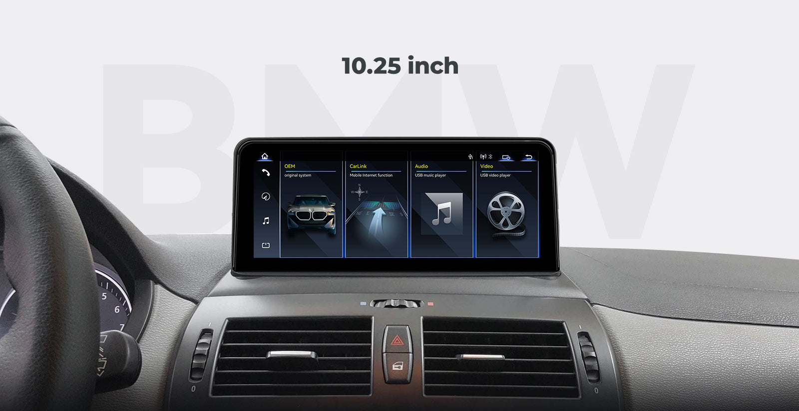 Car Head Unit 2004-2010 BMW X3 E83 Linux Screen 10.25″ 12.3" Apple CarPlay Navigation | EC-L1