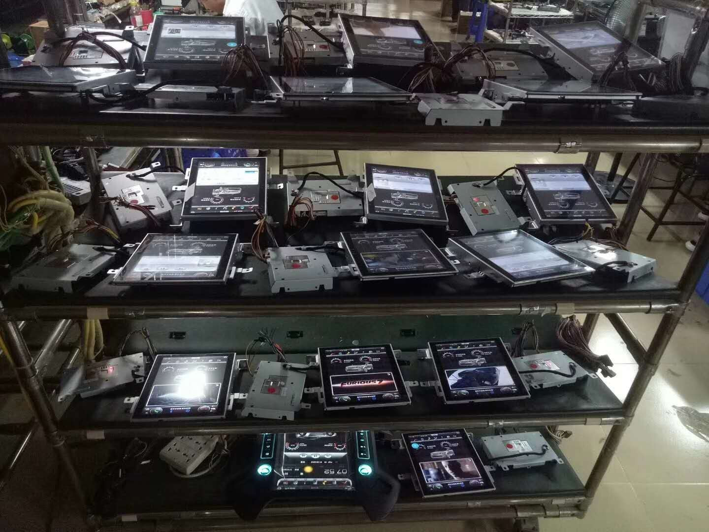 Multiple head units on inspection shelves