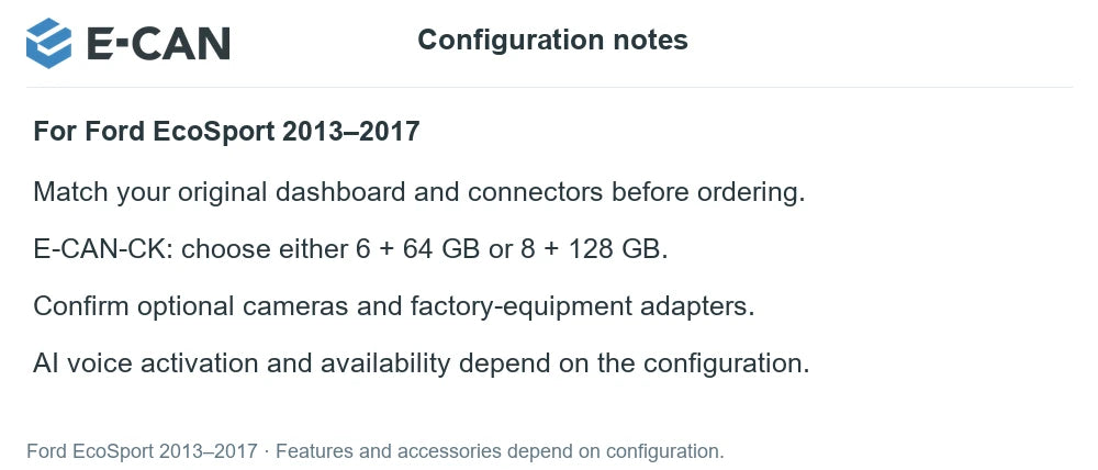 Configuration notes