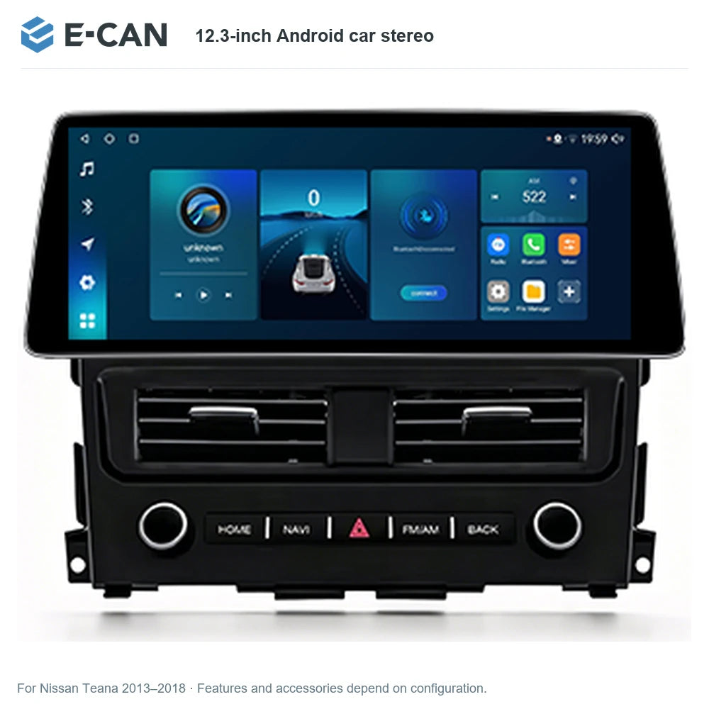 E-CAN 12.3-inch Android car stereo for Nissan Teana 2013–2018